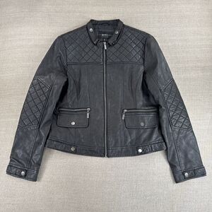 BNCI by blanc noir Faux Leather Motorcycle Jacket Grunge Biker Black Medium